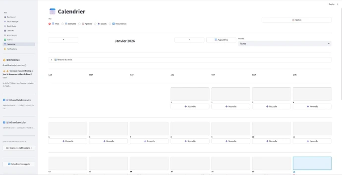 Vue Semaine Assistant IA Local Vision DIgital Bapaume