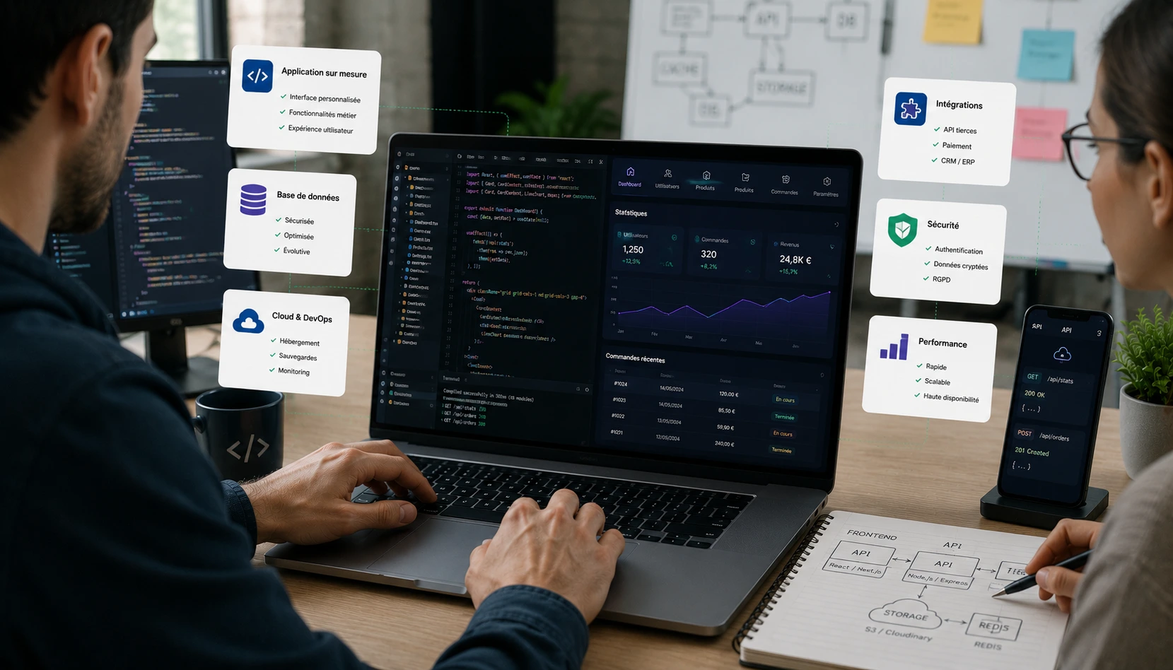 Application métier personnalisée — automatisation processus spécifique, intégration Odoo, formulaires, workflows, exports dédiés PME
