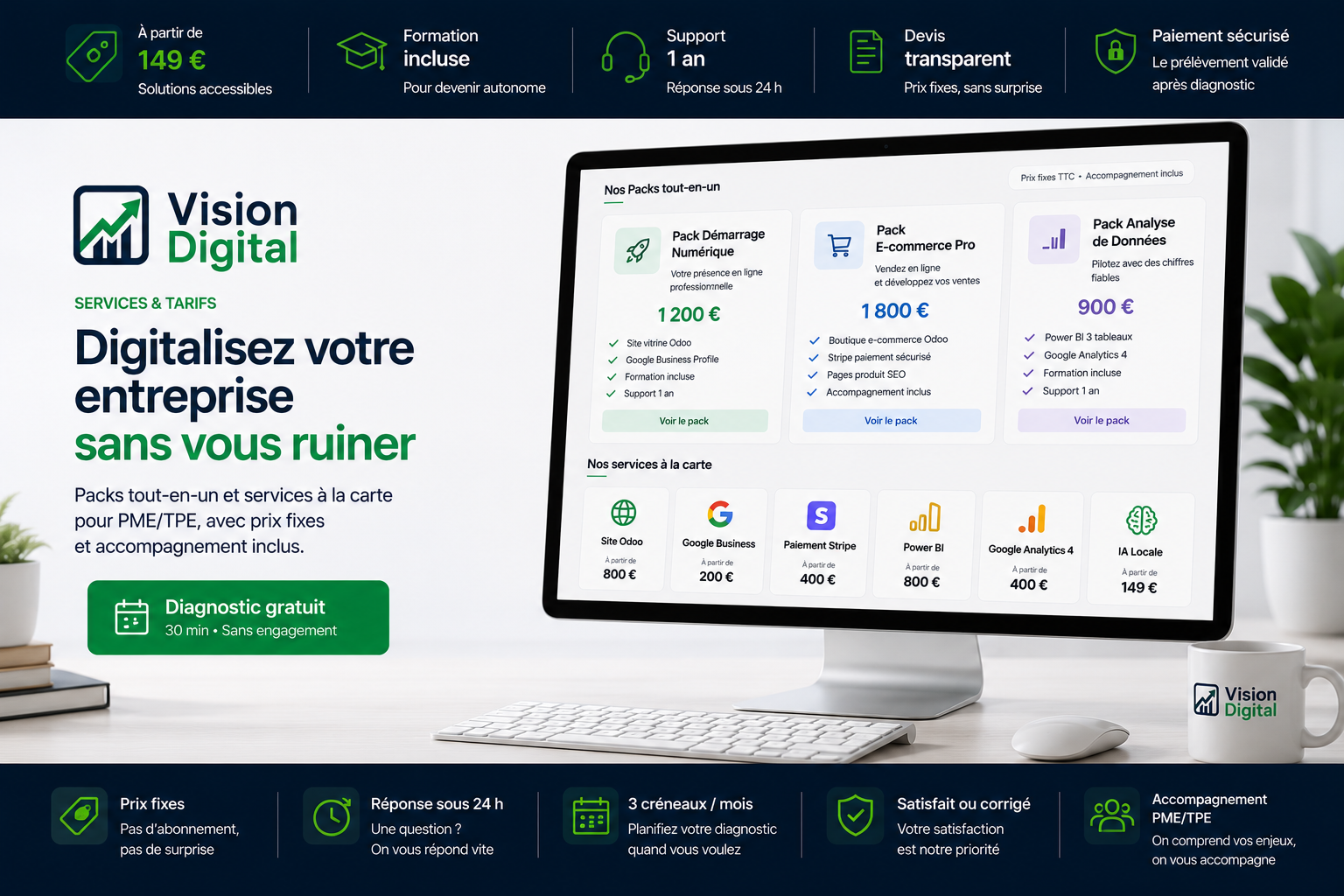 Catalogue services et tarifs Vision Digital pour PME en Hauts-de-France