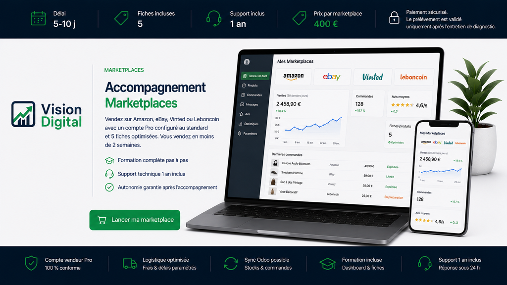 service accompagnement marketplaces vision digital - Amazon eBay FNAC pour PME Bapaume