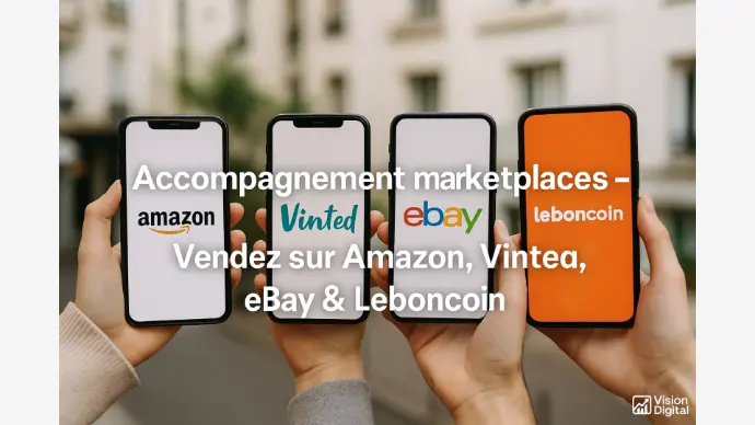 Accompagnement marketplaces – Vendez sur Amazon, Vinted, eBay & Leboncoin